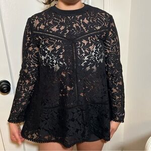 Zara lace swing long sleeve top